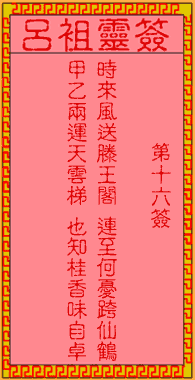吕祖灵签 第16签解签：古人王勃中状元