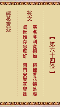 诸葛神签 第64签解签